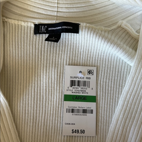 • INC International Concepts Cream Sweater – Size L – NWT - Picture 3 of 3